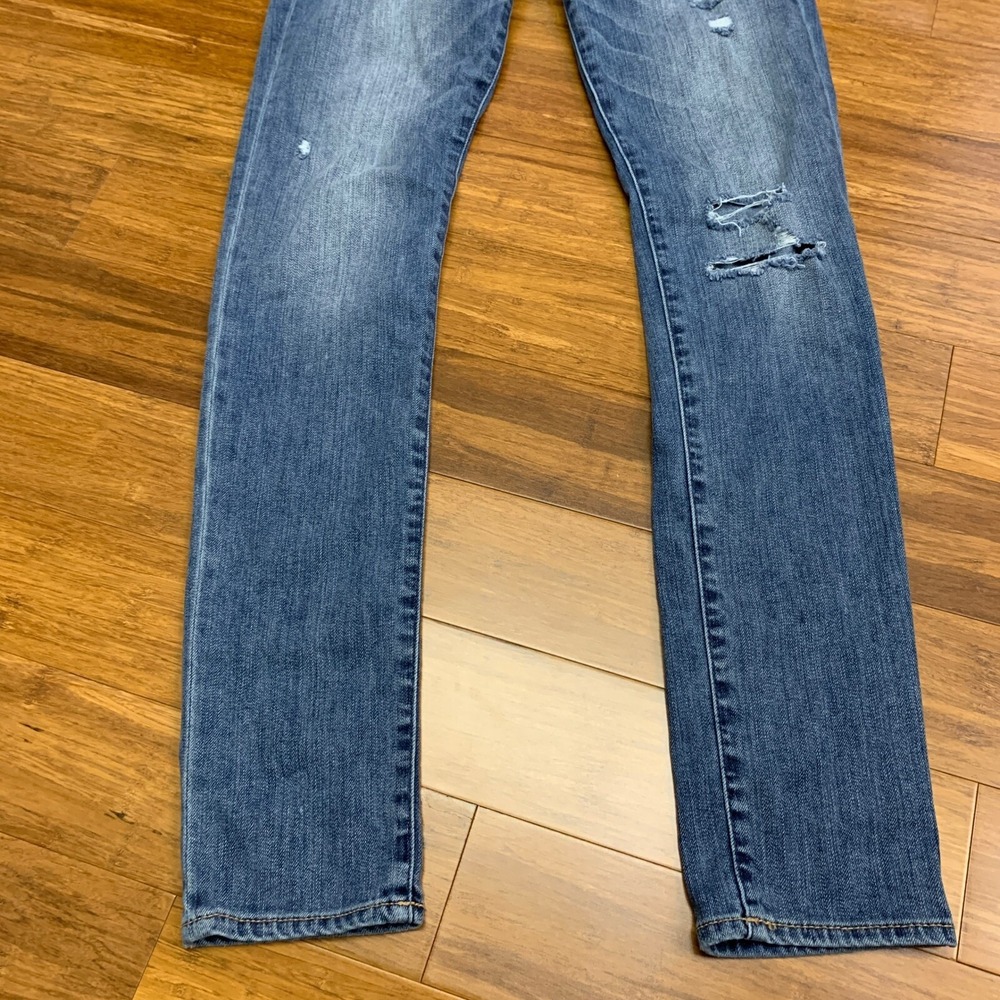Abercrombie‎ & Fitch Distressed Denim Jeans Womens 2 Embellished Pockets Skinny - Picture 3 of 7